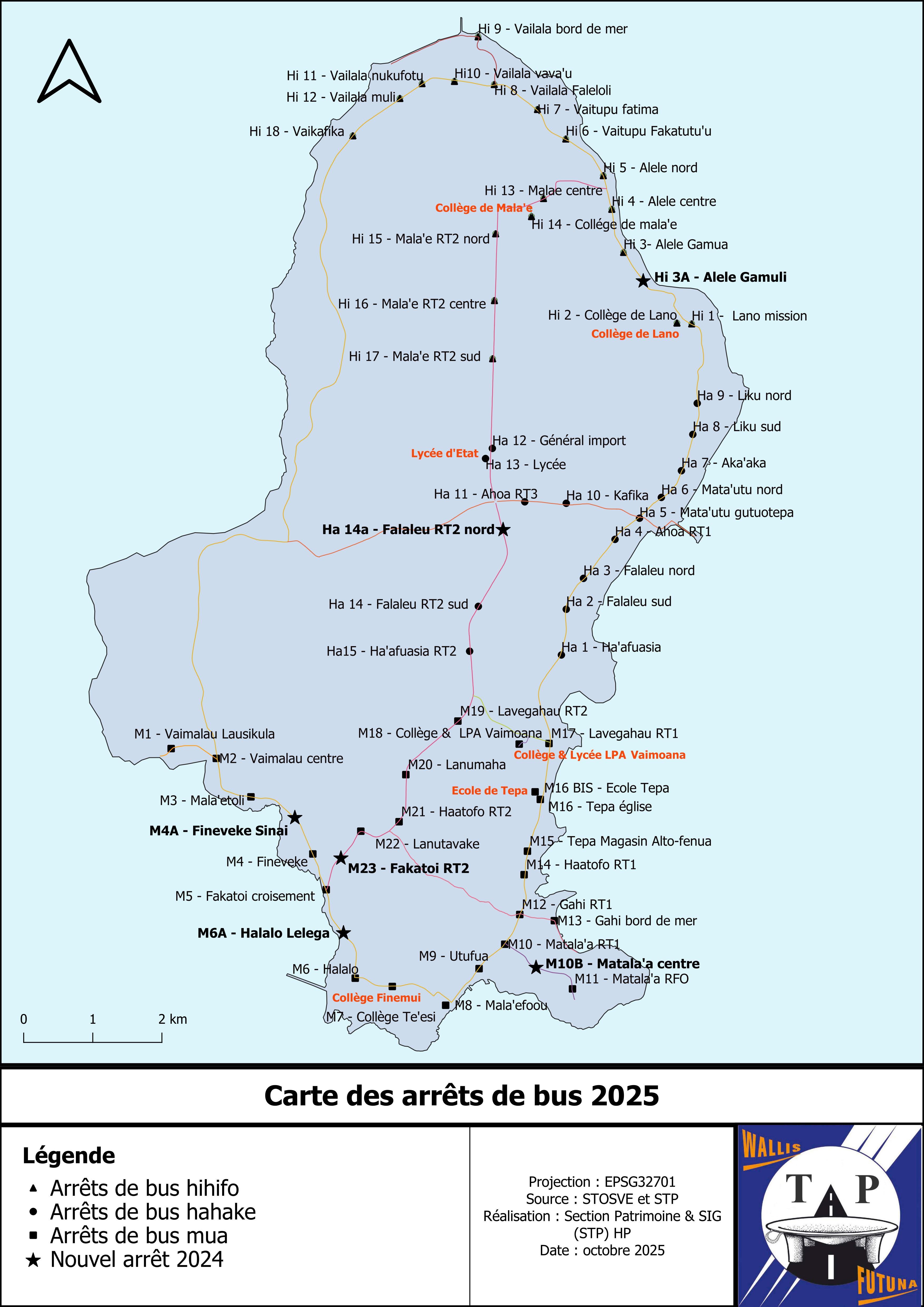 Carte des arrêts de bus 2025 V1