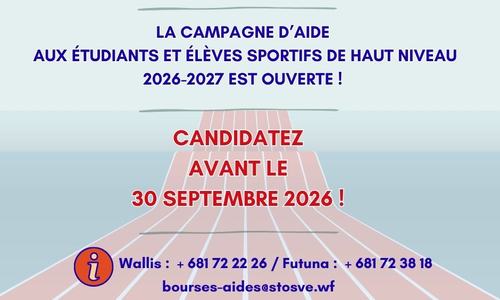 Métropole/Polynésie Française : campagne des aides aux élèves et étudiants sportifs de haut niveau 2026-2027